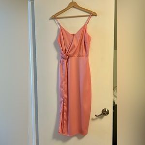 Cupcakes & Cashmere Light pink satin midi dress